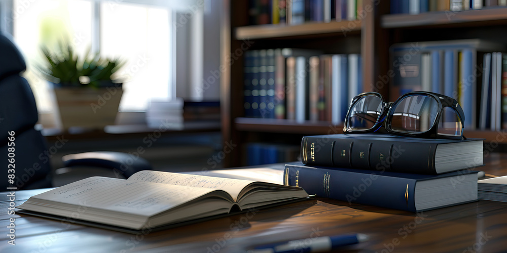 Close-up of a therapist's desk with counseling books and session notes, symbolizing a job in therapy Close-up of a therapist's desk with counseling books and session notes, symbolizing a job in therapy