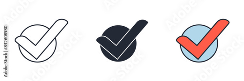Check Mark Icon theme symbol vector illustration isolated on white background
