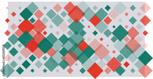 A seamless pattern of red and green squares on a white background. This classic geometric design can be used for a variety of purposes, including web backgrounds, fabric prints, and scrapbooking paper