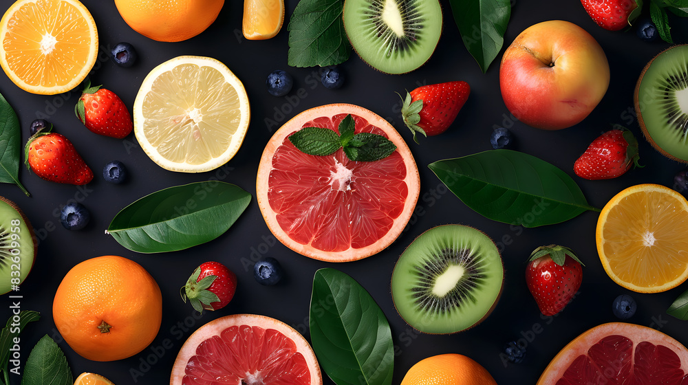 Organic fruits. Healthy eating concept. Top view Organic fruits. Healthy eating concept. Top view