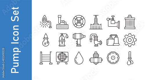 Dump The Pump Icon Set with vector collections. 