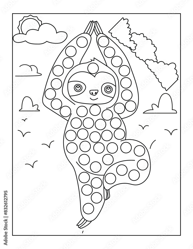 Fototapeta premium Sloth dot markers Sloth dot markers book