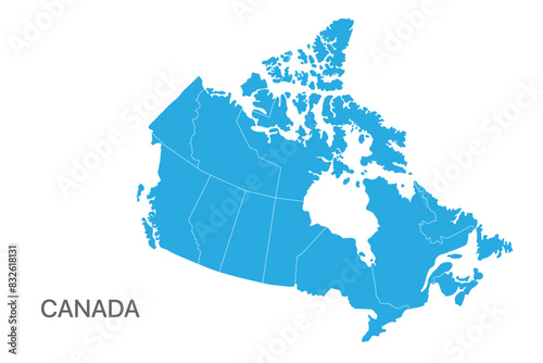Map of Canada detailed boundaries of administrative divisions