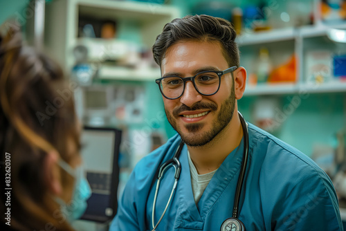 Dermatologist examining a patients skin