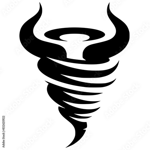 Horned tornado silhouette