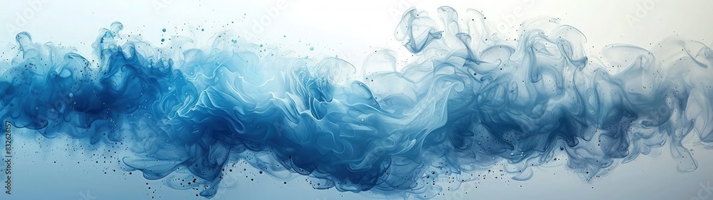 Abstract wave of blue smoke. Best for banner abstract background. Abstract wave of blue smoke. Best for banner abstract background.