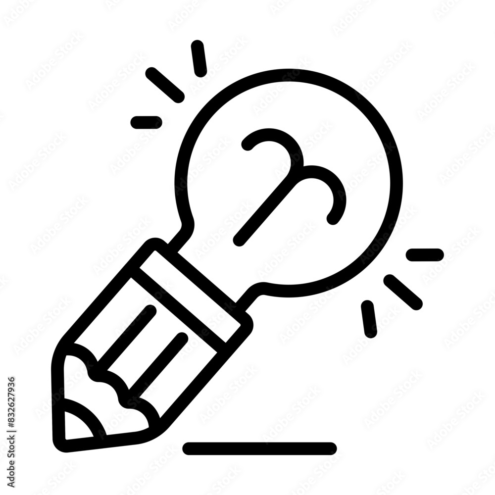 Pencil inside lightbulb, icon of creative writing
Pencil inside lightbulb, icon of creative writing