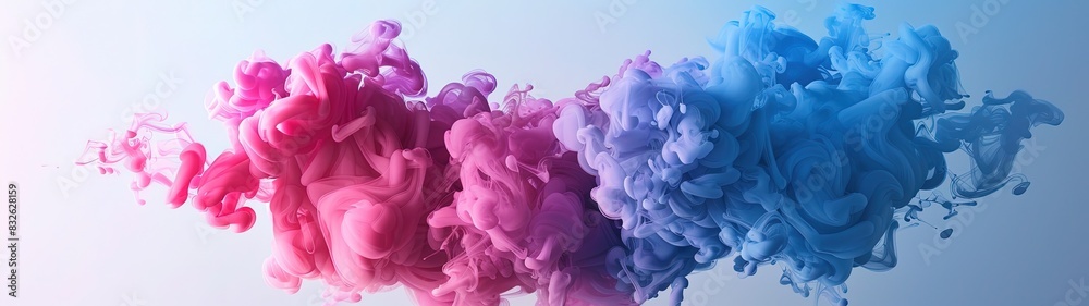 Abstract wave of blue and purple smoke. Smoke abstract background