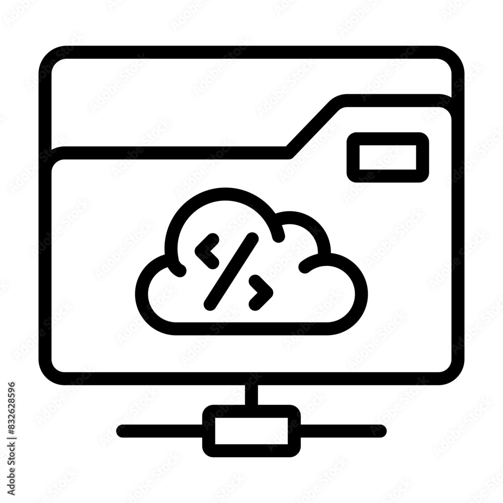 Trendy design icon of cloud programming
Trendy design icon of cloud programming