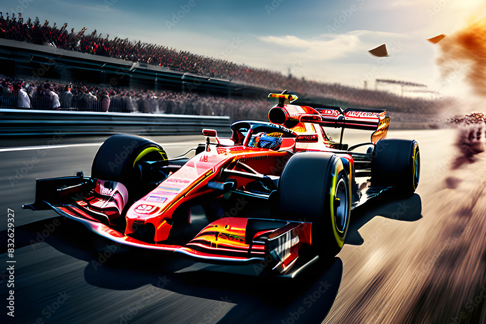 Obraz premium F1 Racing Stadium, Generative AI