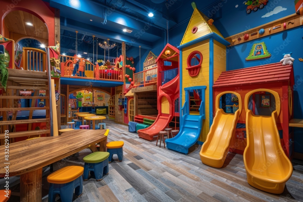 Fototapeta premium Children's modern color entertainment complex