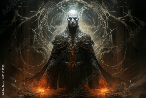 A wise and ancient elven archmage, wielding spells of immense power and unparalleled wisdom. - Generative AI photo
