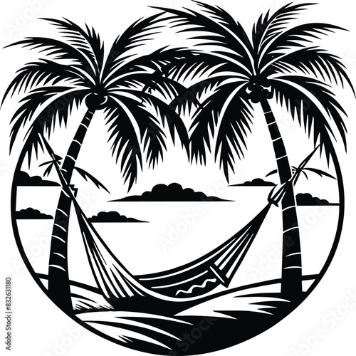 silhouette summer graphic design, tropical print, vector illustration for t shirt design