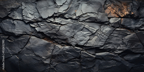Textured Grey Rock Surface with Natural Cracks photo