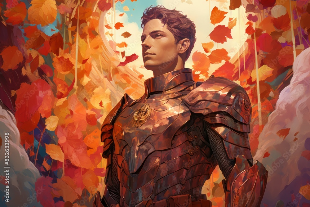 Fototapeta premium A stalwart and valiant paladin, sworn to protect the innocent and uphold justice. - Generative AI