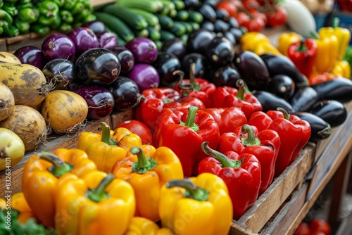 vegetables on display at the market