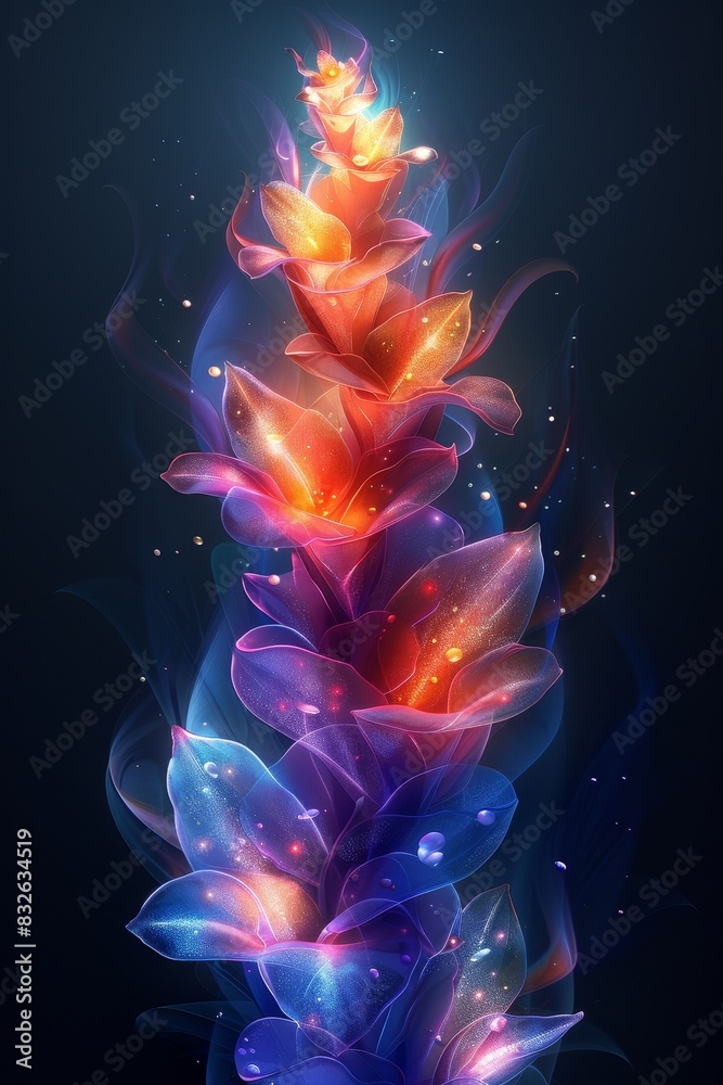 Obraz premium Colorful Flower on Black Background