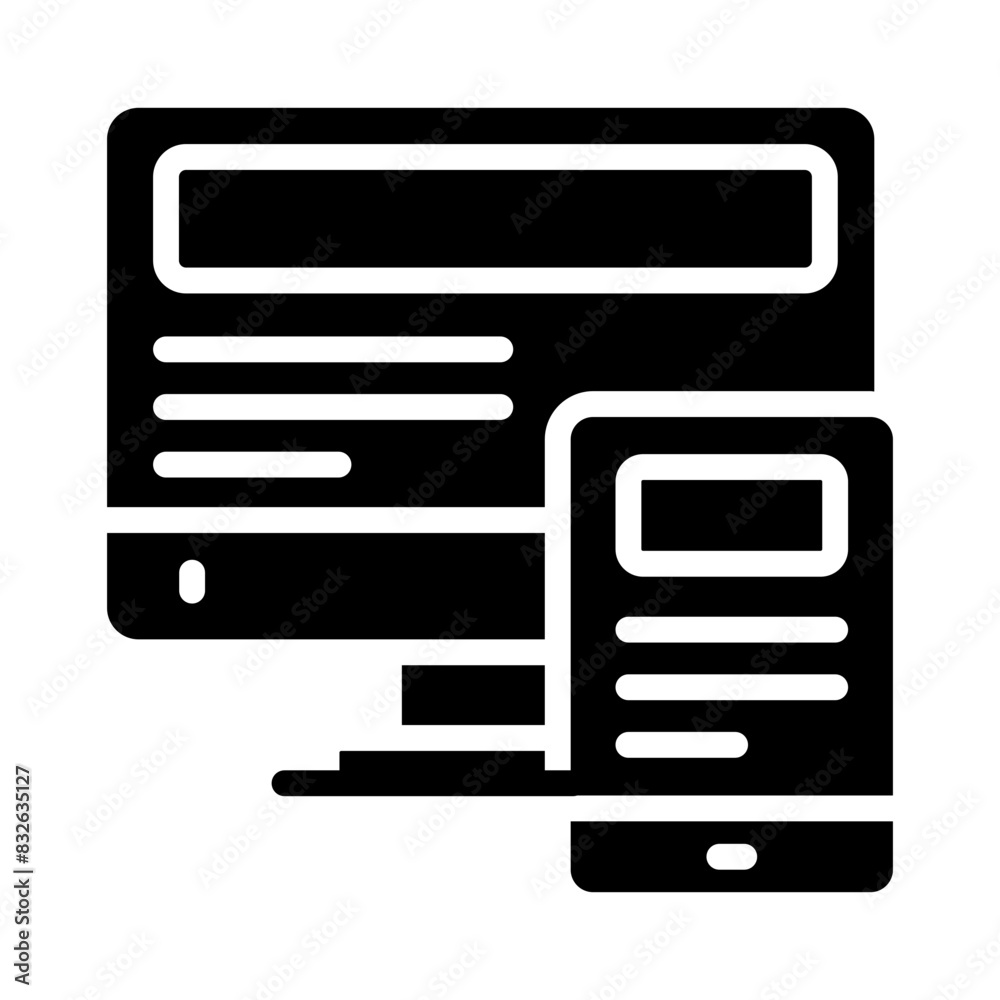 A solid design icon of responsive design
A solid design icon of responsive design