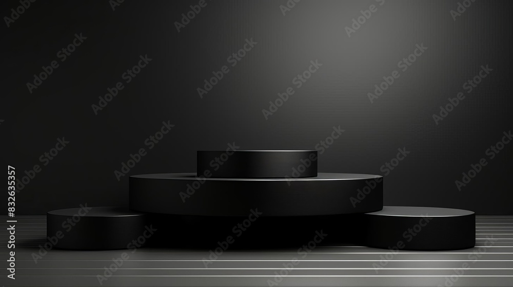 Minimalist black podium display, matte finish Minimalist black podium display, matte finish