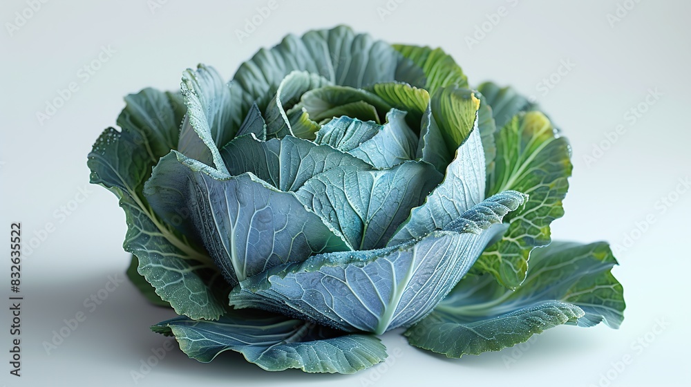 Obraz premium cabbage on a white background, close-up, selective focus