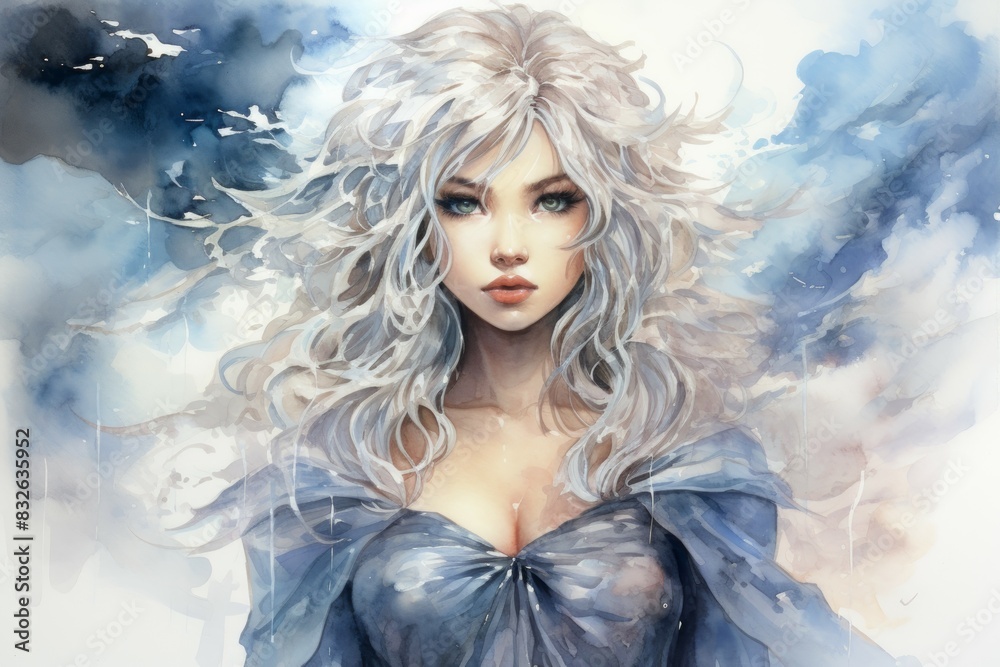 A storm sorceress, with the ability to summon lightning bolts and control the weather. - Generative AI A storm sorceress, with the ability to summon lightning bolts and control the weather. - Generative AI
