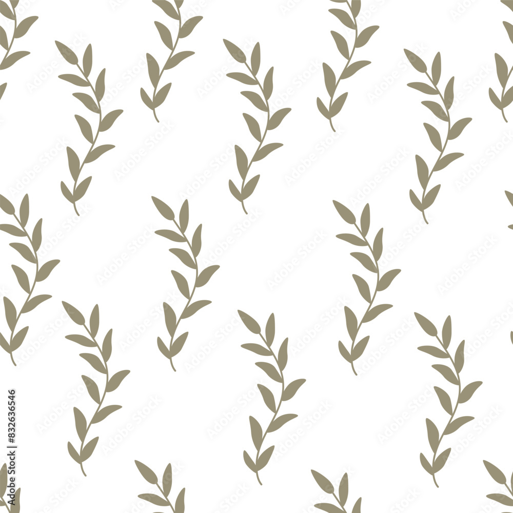 Fototapeta premium Seamless pattern with cartoon twigs. colorful vector. hand drawing. ornament, flat style. design for fabric, print, textile, wrapper