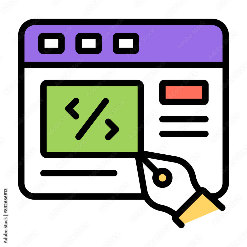 Unique design icon of web coding
Unique design icon of web coding