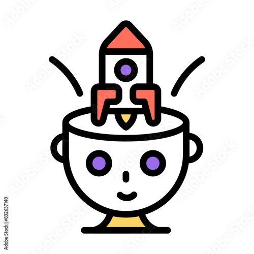 A flat design icon of startup
