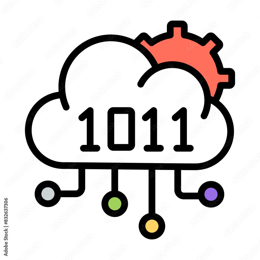 Editable design icon of cloud binary data
Editable design icon of cloud binary data
