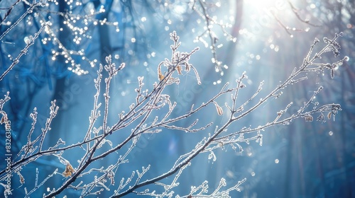 Winter Branches Glistening in the Sun s Rays