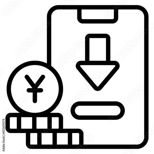 Perfect design icon of money decrease


