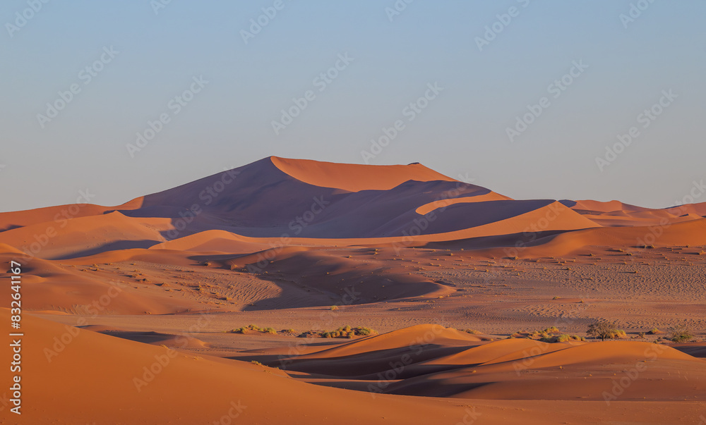 the world's largest sand dunes in Namibia, Africa, sunset colors the world's largest sand dunes in Namibia, Africa, sunset colors