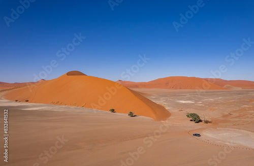 the world's largest sand dunes in Namibia, , Dune 45 drone photo