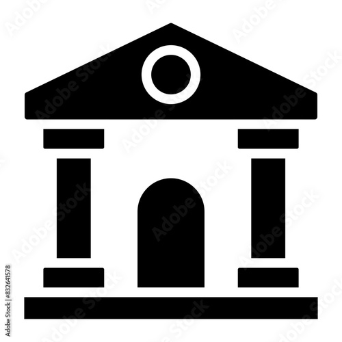 A glyph design icon of bank

