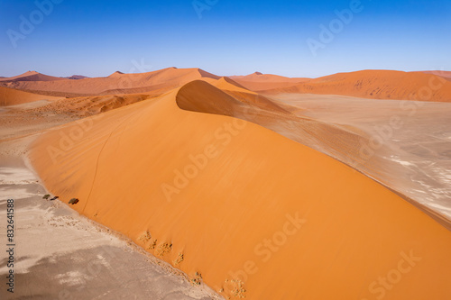 the world's largest sand dunes in Namibia, , Dune 45 drone photo