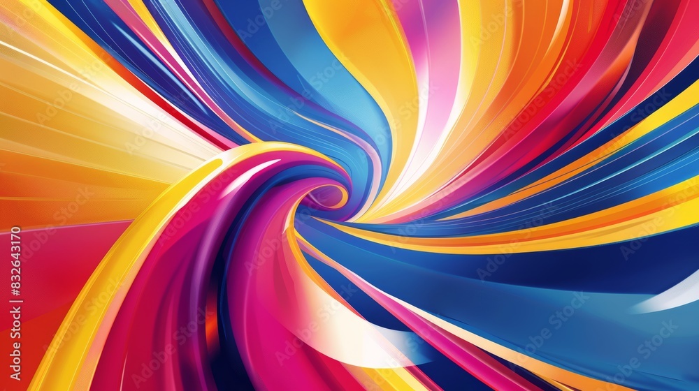 Abstract Colorful Swirling Background Inspired by Dynamics of Gymnastics - Ideal for Promotional Material with Copy Space