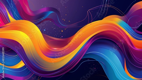 Abstract Colorful Swirls Inspired by Gymnastics Movements - Perfect for Promotional Material Design and Copy Space