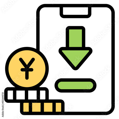 Perfect design icon of money decrease
