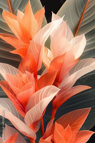 Close Up of Plant With Orange and White Flowers