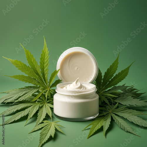 cosmetic cream with aloe vera leaf's