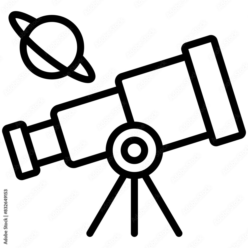 A space research tool icon, linear design of telescope
A space research tool icon, linear design of telescope
