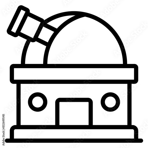Editable design icon of observatory building 

