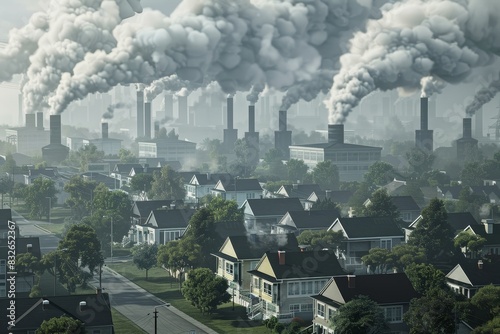 factories that release pollution into the neighborhood photo