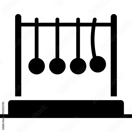 An editable design icon of newton's cradle 

