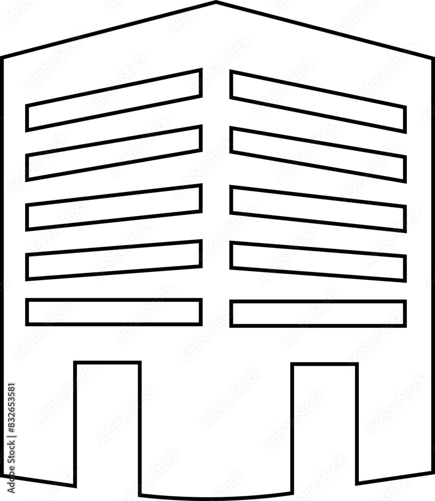 Building icon containing house, office, bank, school, hotel, shop, university, city, real estate and hospital symbol. Solid line black vector isolated on transparent background Building icon containing house, office, bank, school, hotel, shop, university, city, real estate and hospital symbol. Solid line black vector isolated on transparent background