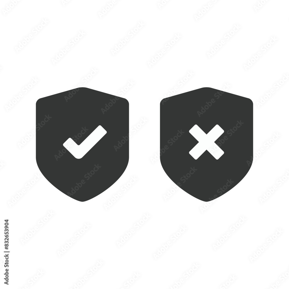 Obraz premium Shield check mark icon set. Vector illustration 