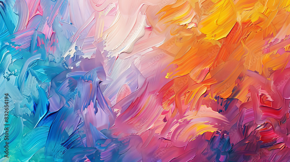 A painting with a lot of colors and brush strokes A painting with a lot of colors and brush strokes