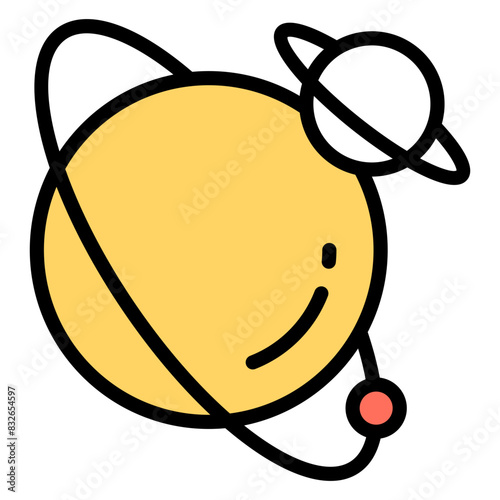 Modern design icon of revolving planet 

