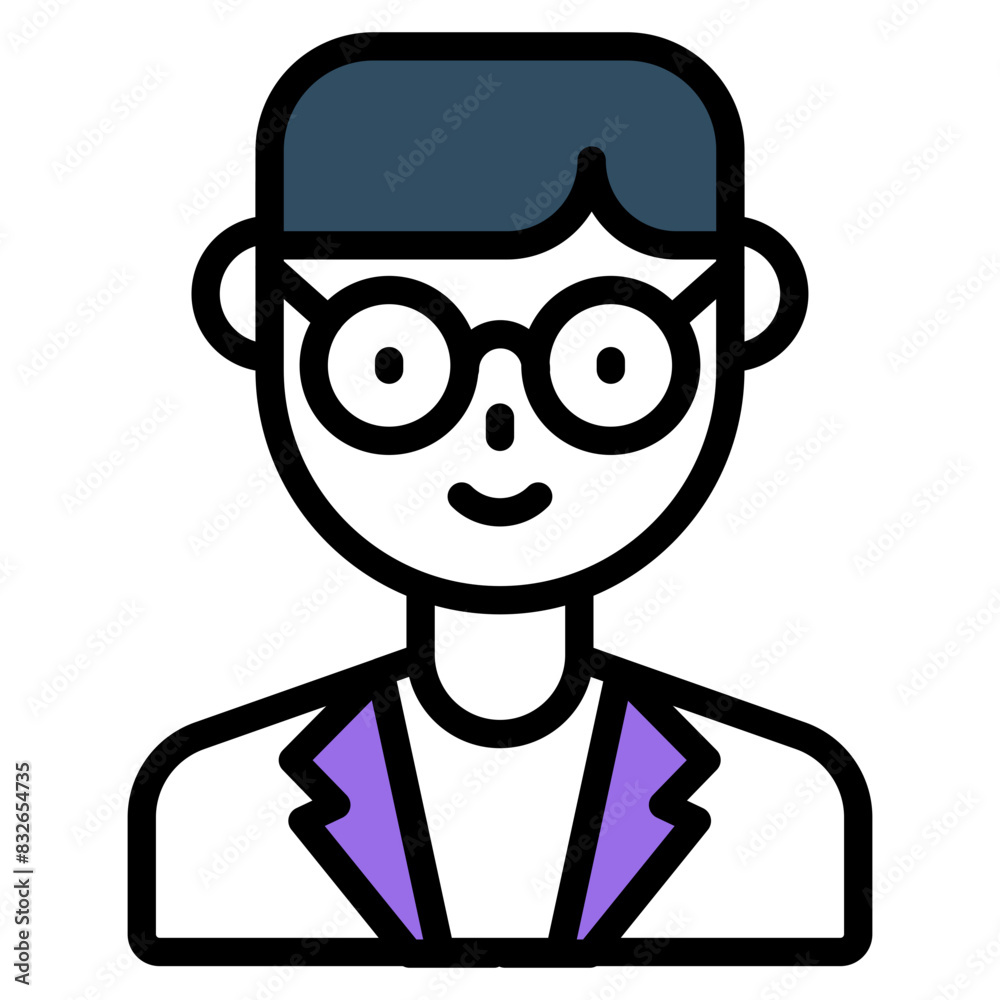 Creative design icon of male scientist

