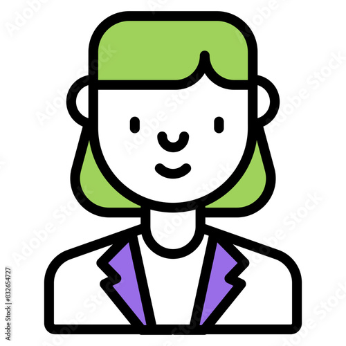 Premium download icon of female scientist

